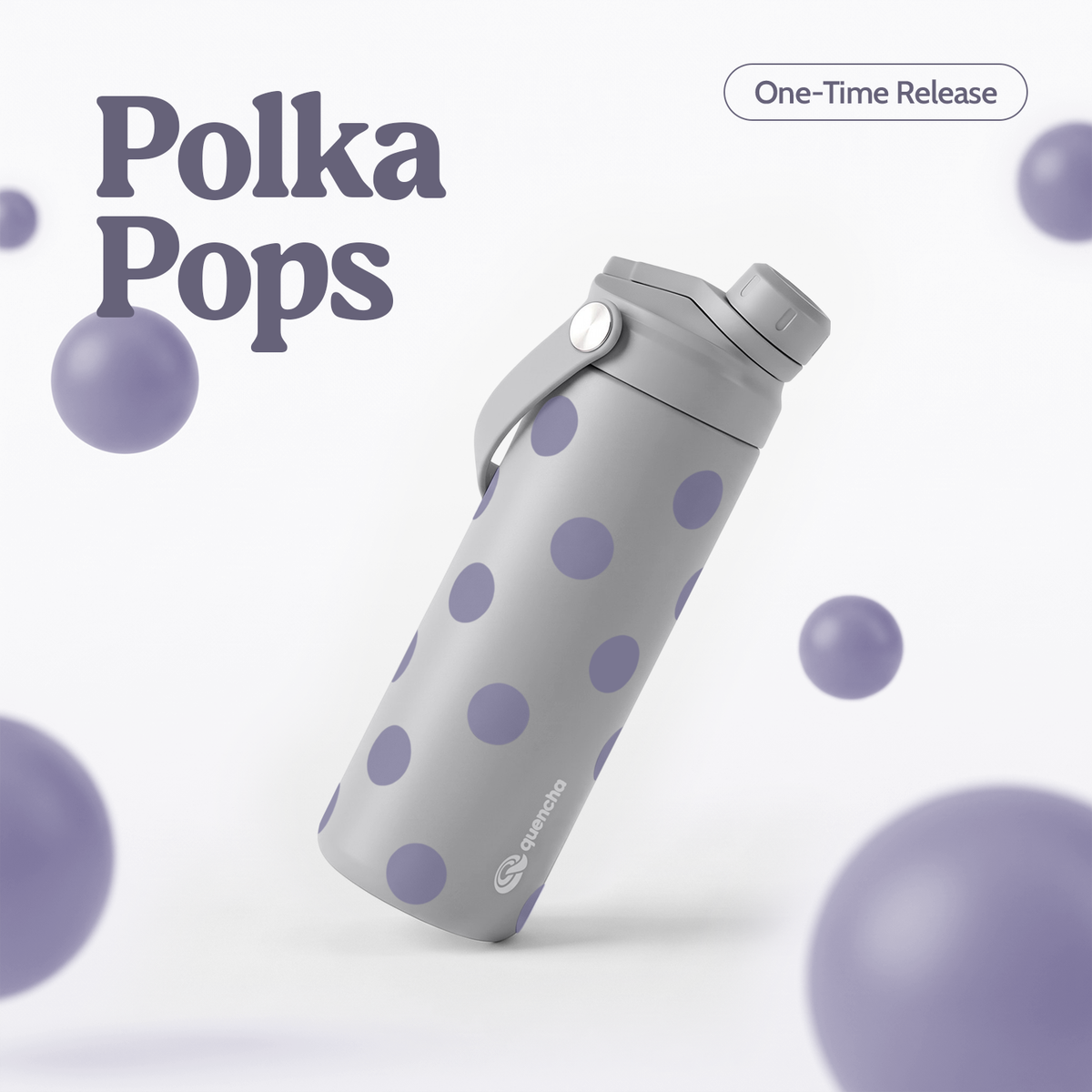 QUENCHA 18.5oz Polka Pops Limited Edition Vacuum Insulated Stainless Steel Drinking Water Bottle