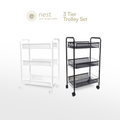 Nest Design Lab Premium Kitchen Storage Trolley Cart Set of 2