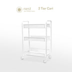 NEST DESIGN LAB Premium Narrow Kitchen Storage Trolley Cart - White