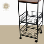NEST DESIGN LAB Premium Kitchen Basket Rack 3 tier with Wheels