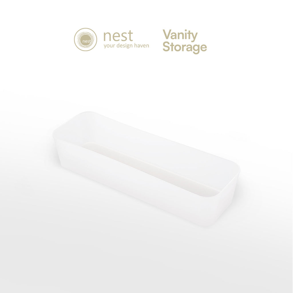 NEST DESIGN LAB Vanity Kit Storage Organizer Bin - White