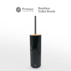 PRIMEO Premium Bamboo Toilet Bowl Brush with Holder