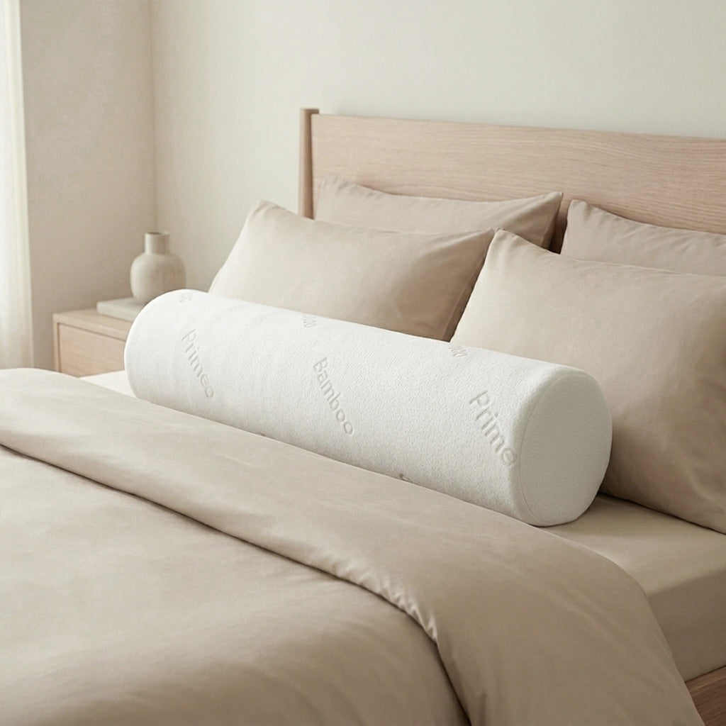 PRIMEO Memory Foam Bolster & Body Pillow – Neck & Back Support | Ergonomic Hug Pillow | Sleep Essential