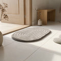 PRIMEO Oval Memory Foam Mat 40×60cm Luxury Bath Mat • Non-Slip Backing • Soft Coral Fleece Surface