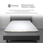 PRIMEO Memory Foam Mattress Topper –  Bamboo Viscose Fabric, Anti-Slip, Cooling, 4 Elastic Straps Single, Full, Queen, King Size
