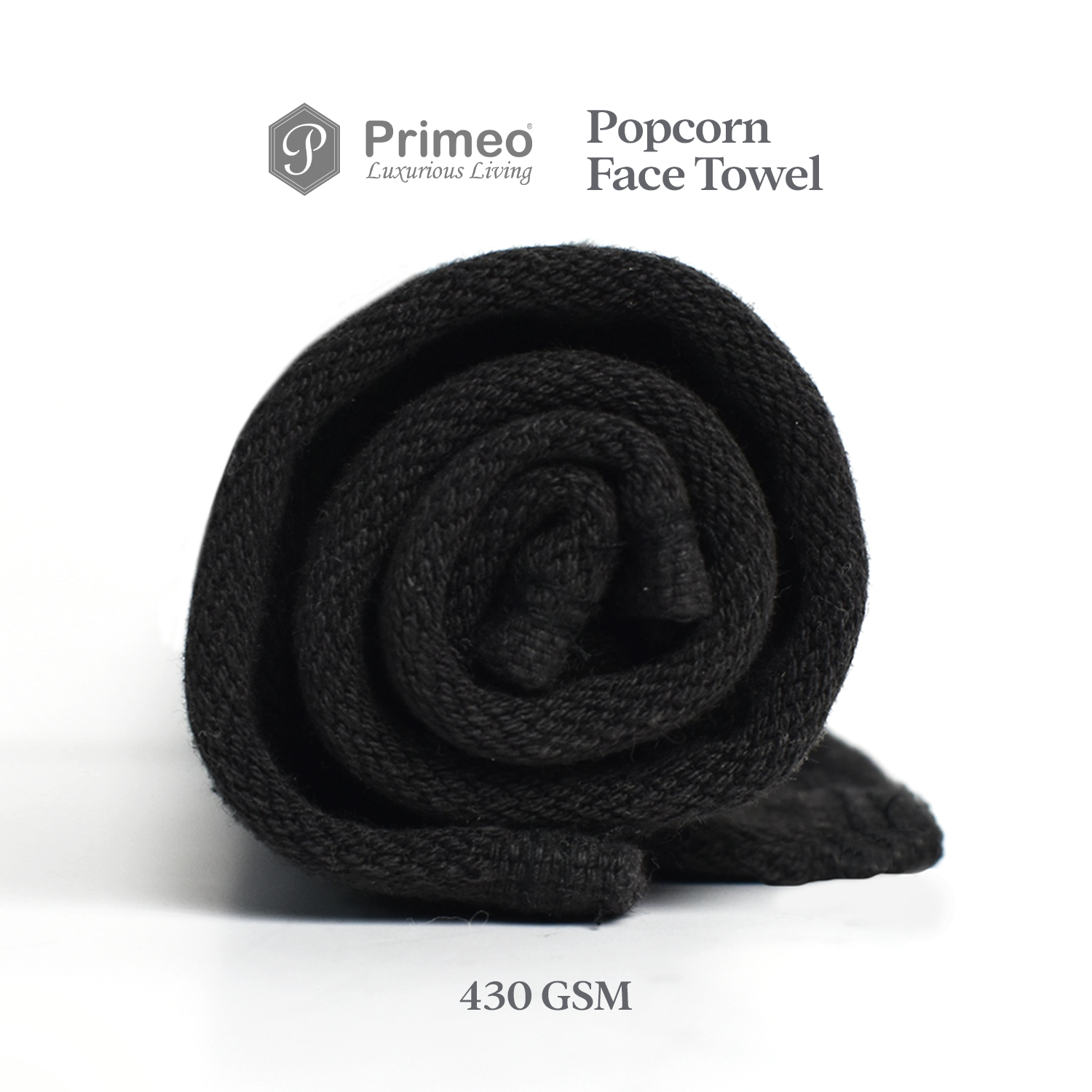 Primeo 100% Cotton Face Towel - Popcorn Weave Collection Towels
