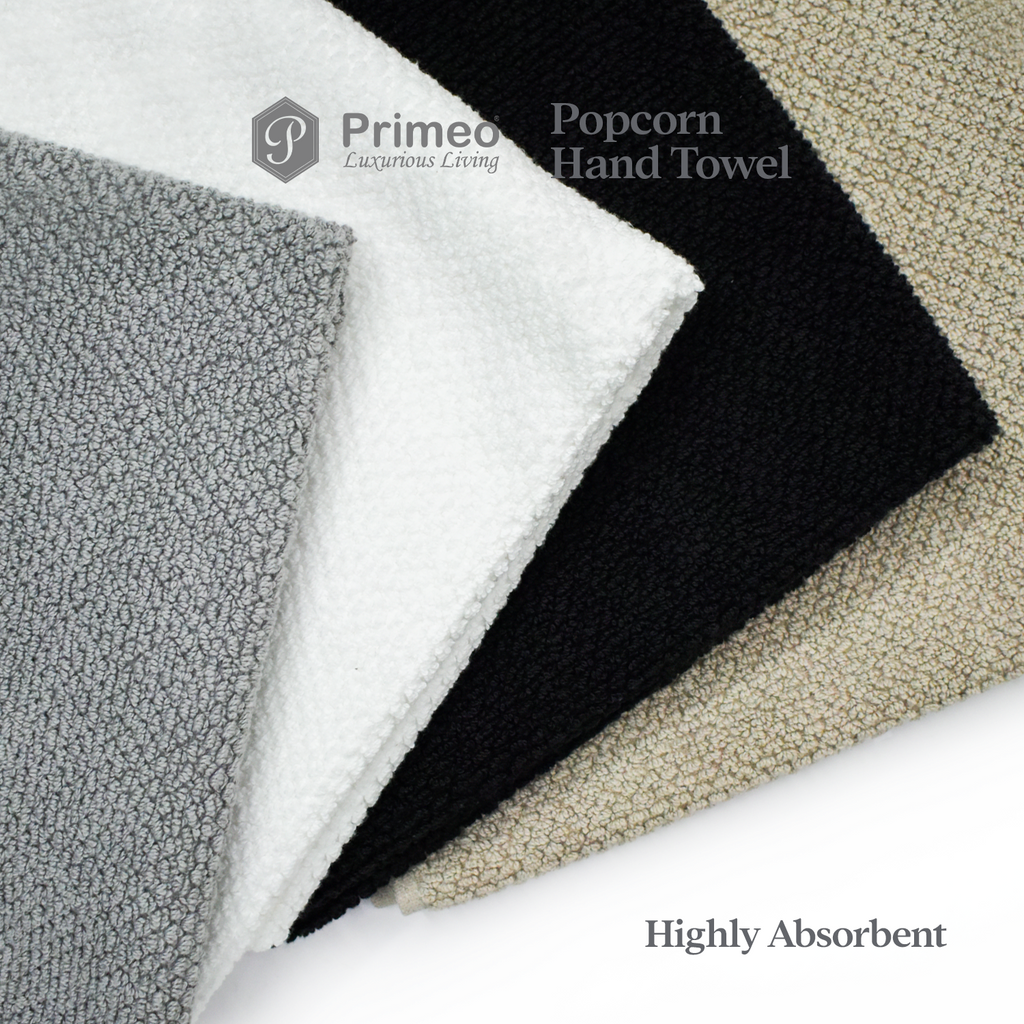 Primeo 100% Cotton Hand Towel - Popcorn Weave Collection Towels