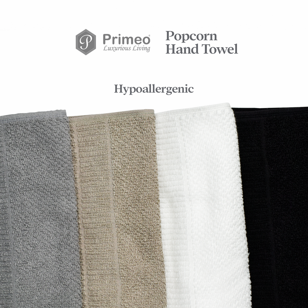 Primeo 100% Cotton Hand Towel - Popcorn Weave Collection Towels
