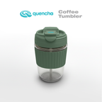 Quencha 12oz Glass Coffee Tumbler with Built-in Straw