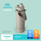 QUENCHA 19oz & 37oz Insulated Tumbler with Strap and Silicone Boot