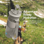 Quencha 680ML Travel Water Bottle Built-in Straw Dual Spout Leak-Proof