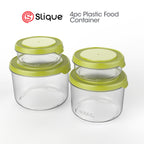 SLIQUE Food Container [Set of 4] Food Canister Food Keeper Food Jar Storage Round