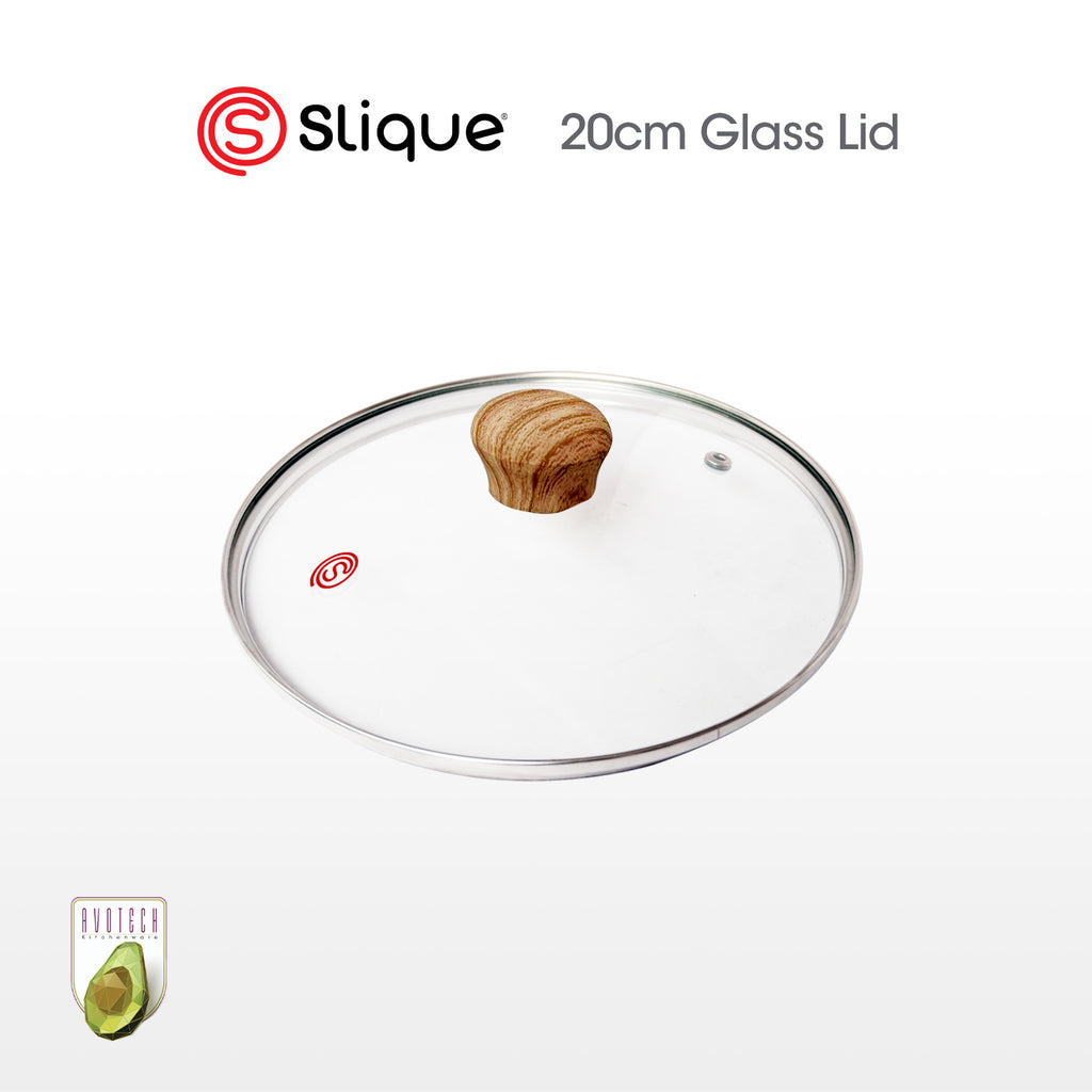Slique Tempered Glass Lid for Frying Pan Wok Pot Saucepan 20cm 24cm 28cm Cookware Replacement Cover