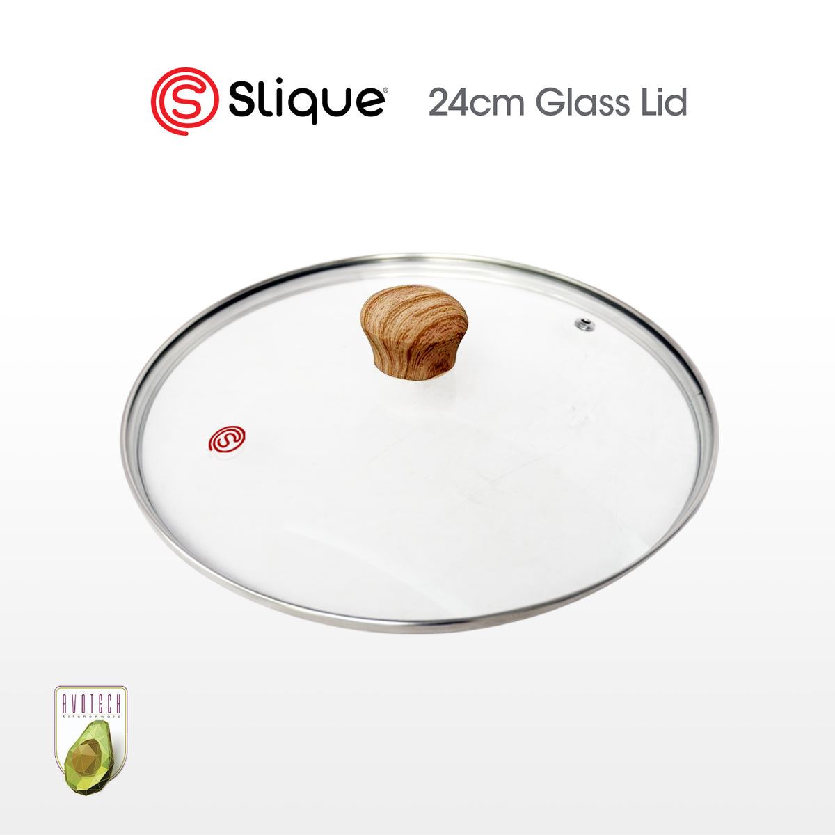 Slique Tempered Glass Lid for Frying Pan Wok Pot Saucepan 20cm 24cm 28cm Cookware Replacement Cover