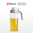 SLIQUE Premium Sodium Glass Oil Dispenser Jar, Condiments Organizer Bottle 300/600ml