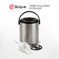 SLIQUE Premium Insulated Ice Bucket w/ Tong Stainless Steel 1600ml (Silver)