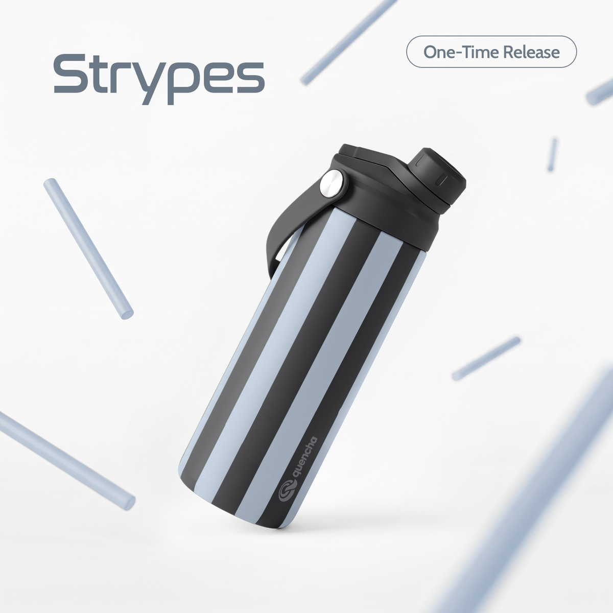 QUENCHA 18.5oz Strypes Limited Edition Vacuum Insulated Stainless Steel Drinking Water Bottle