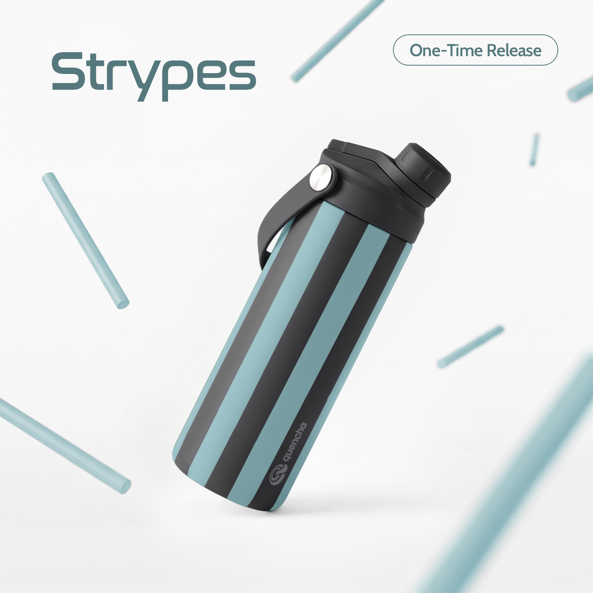 QUENCHA 18.5oz Strypes Limited Edition Vacuum Insulated Stainless Steel Drinking Water Bottle