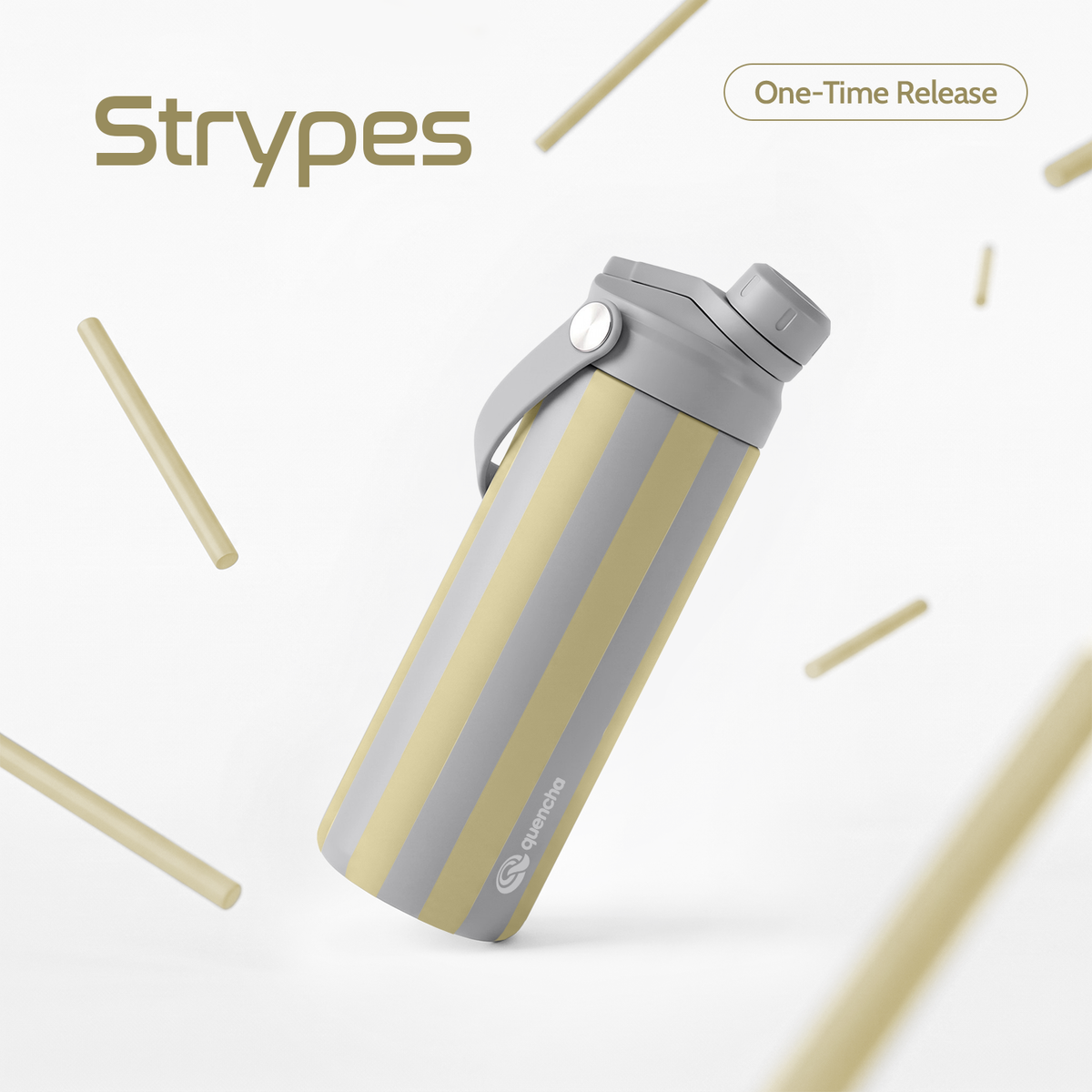 QUENCHA 18.5oz Strypes Limited Edition Vacuum Insulated Stainless Steel Drinking Water Bottle