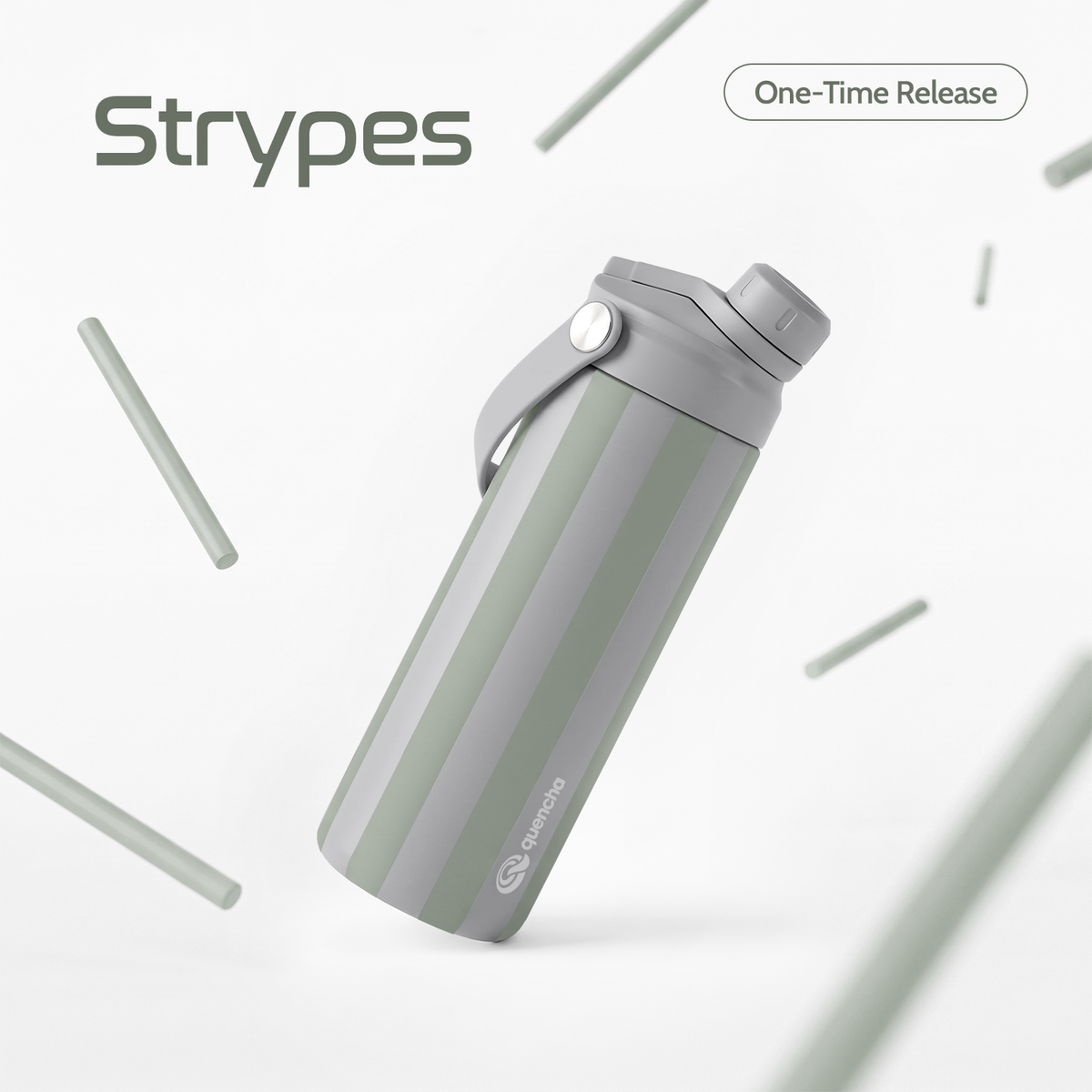 QUENCHA 18.5oz Strypes Limited Edition Vacuum Insulated Stainless Steel Drinking Water Bottle