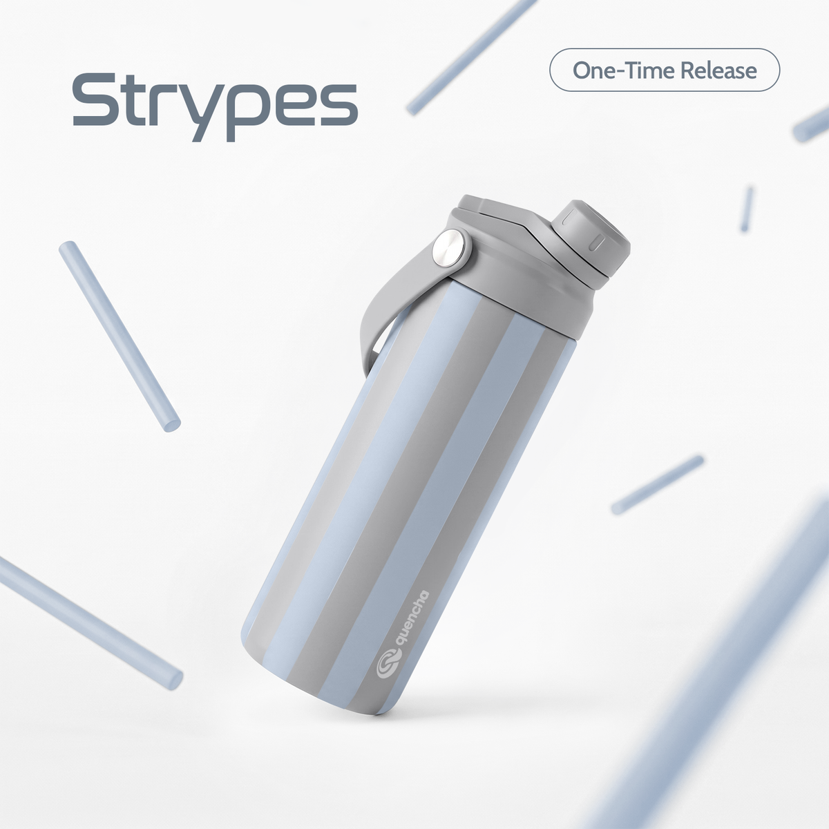 QUENCHA 18.5oz Strypes Limited Edition Vacuum Insulated Stainless Steel Drinking Water Bottle