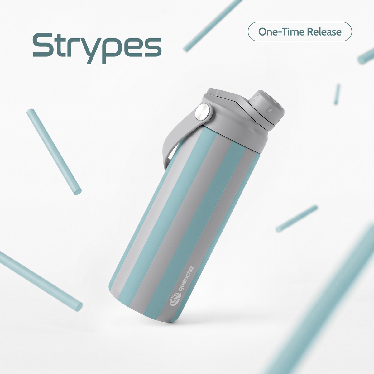 QUENCHA 18.5oz Strypes Limited Edition Vacuum Insulated Stainless Steel Drinking Water Bottle
