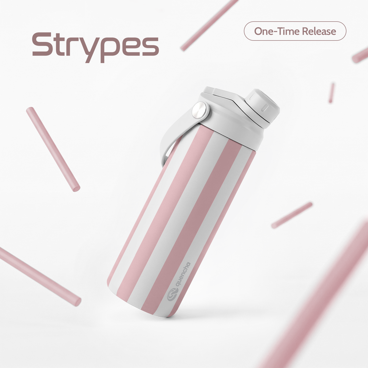 QUENCHA 18.5oz Strypes Limited Edition Vacuum Insulated Stainless Steel Drinking Water Bottle