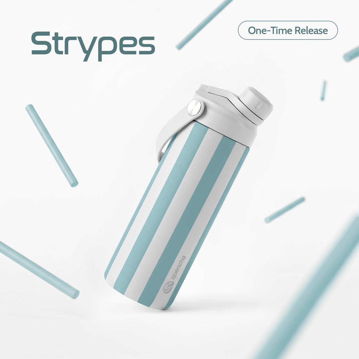 QUENCHA 18.5oz Strypes Limited Edition Vacuum Insulated Stainless Steel Drinking Water Bottle