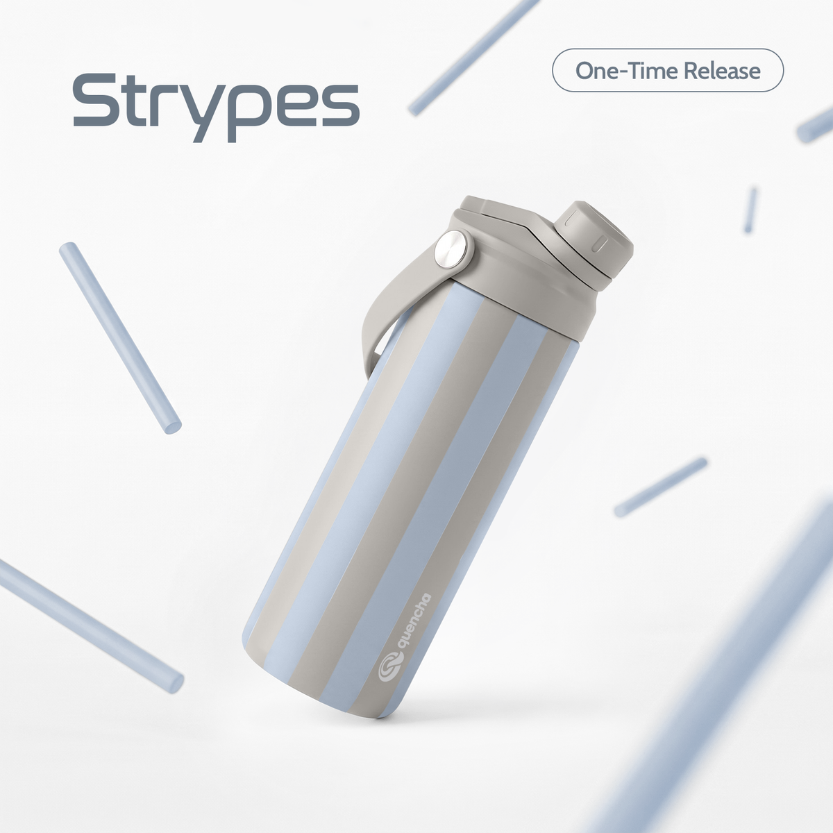 QUENCHA 18.5oz Strypes Limited Edition Vacuum Insulated Stainless Steel Drinking Water Bottle