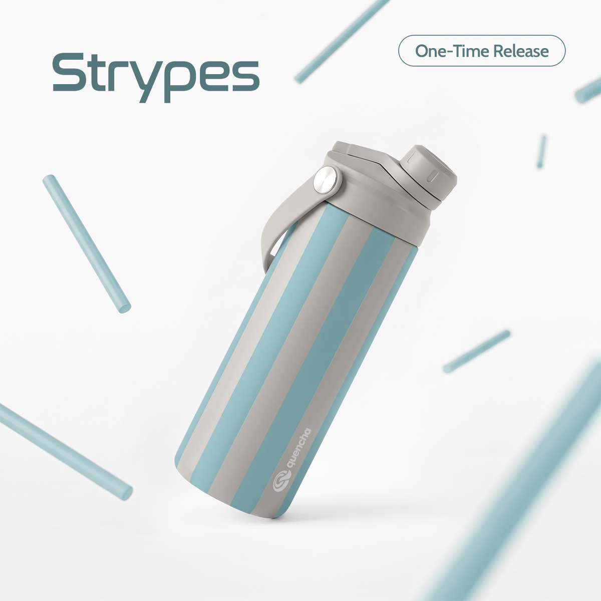 QUENCHA 18.5oz Strypes Limited Edition Vacuum Insulated Stainless Steel Drinking Water Bottle