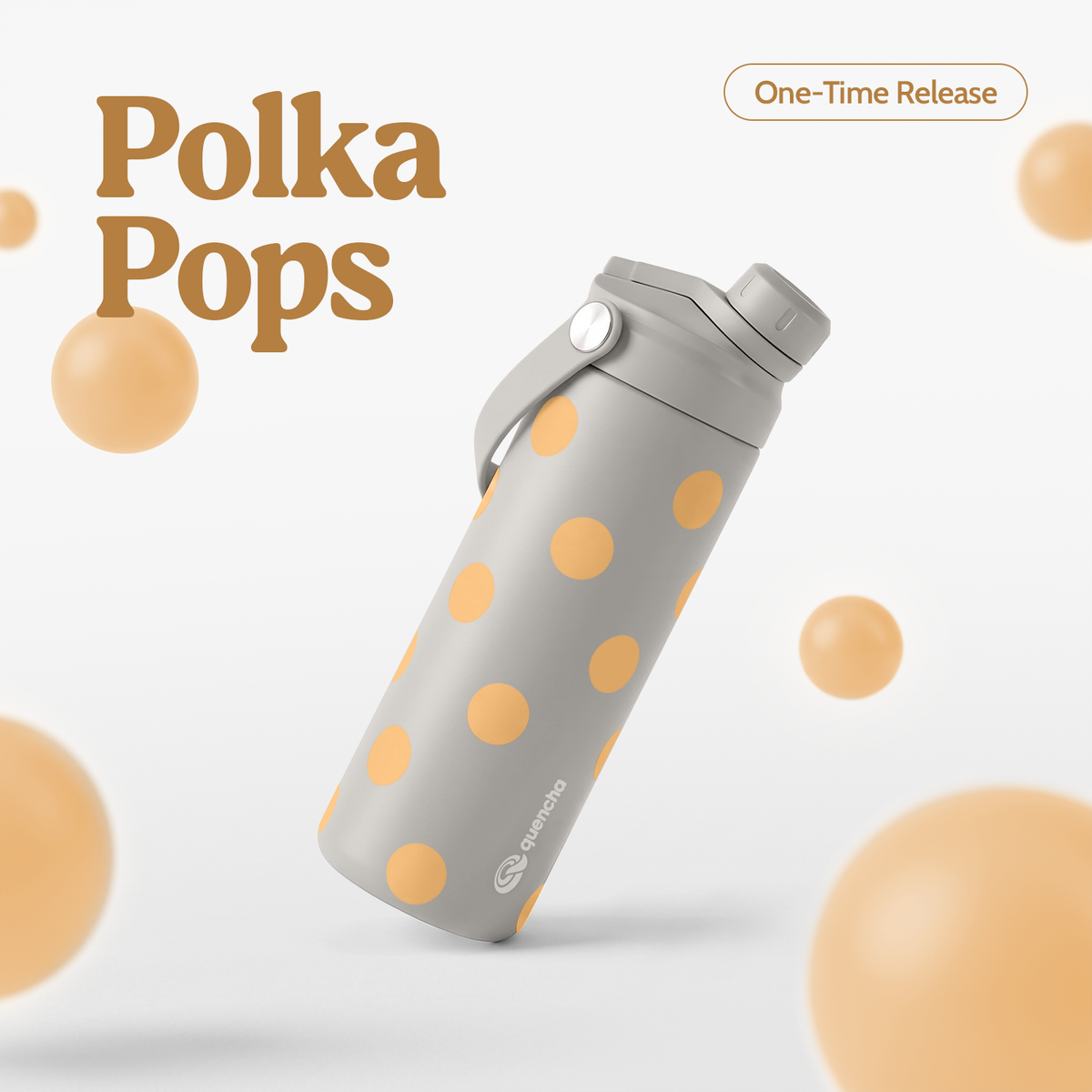 QUENCHA 18.5oz Polka Pops Limited Edition Vacuum Insulated Stainless Steel Drinking Water Bottle