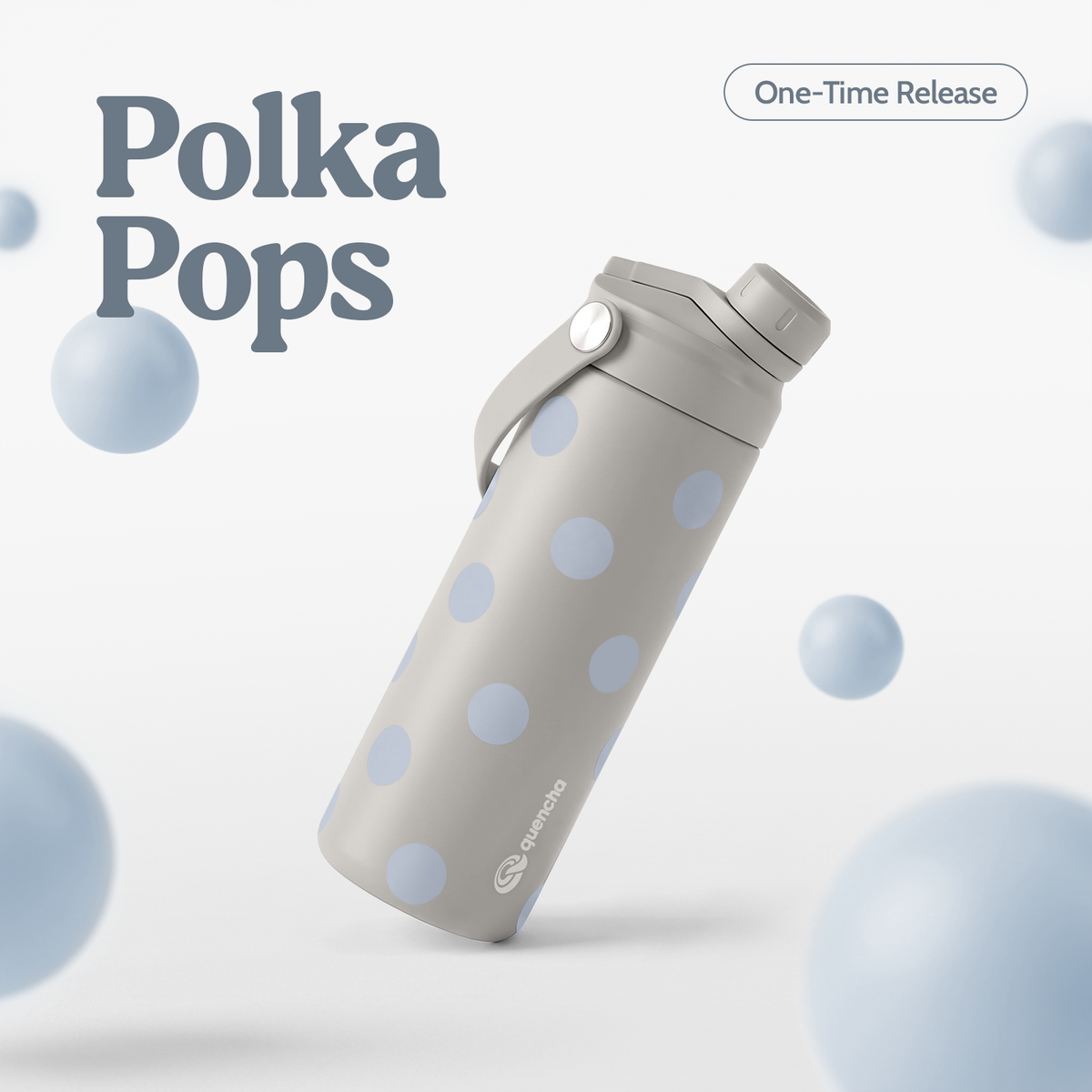 QUENCHA 18.5oz Polka Pops Limited Edition Vacuum Insulated Stainless Steel Drinking Water Bottle