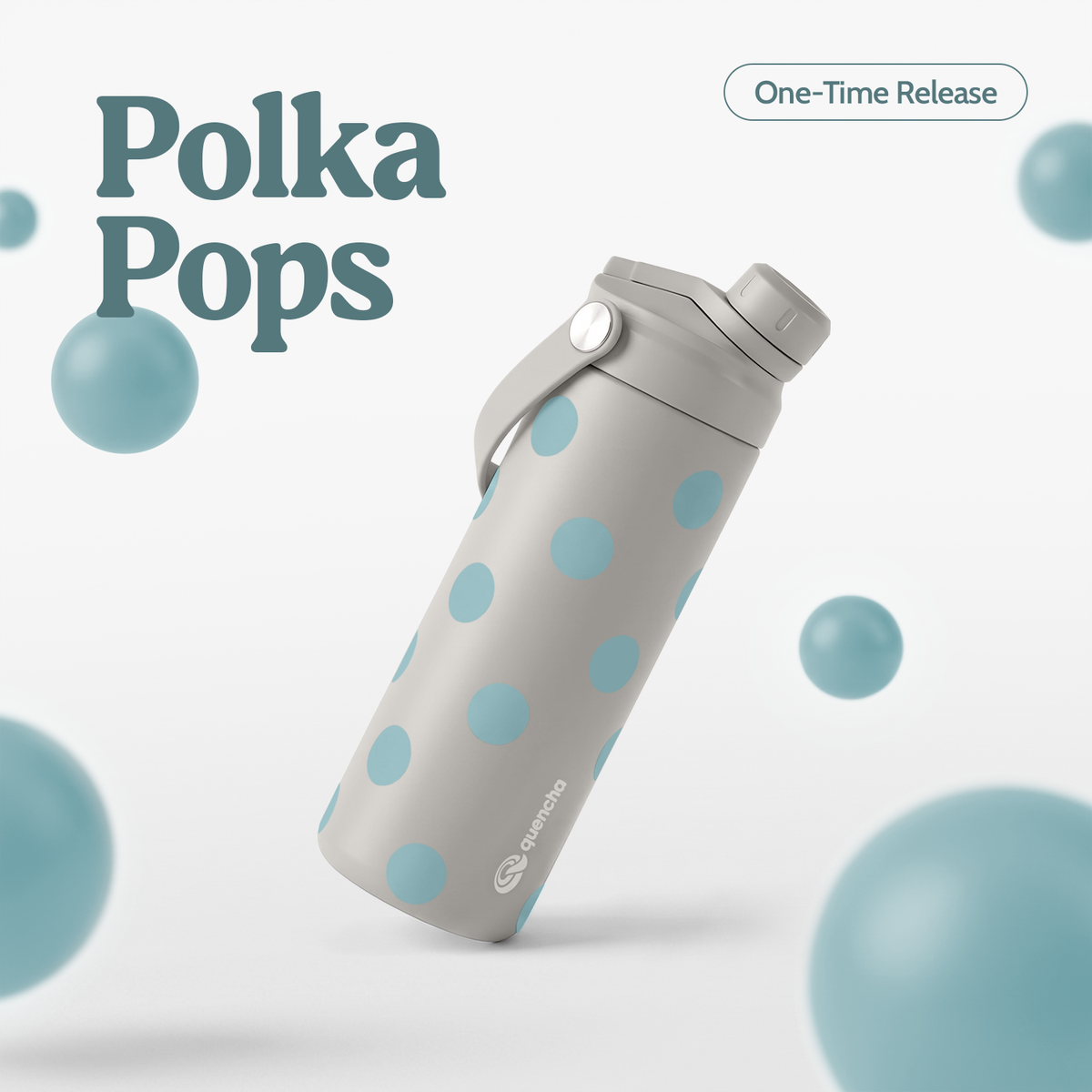 QUENCHA 18.5oz Polka Pops Limited Edition Vacuum Insulated Stainless Steel Drinking Water Bottle