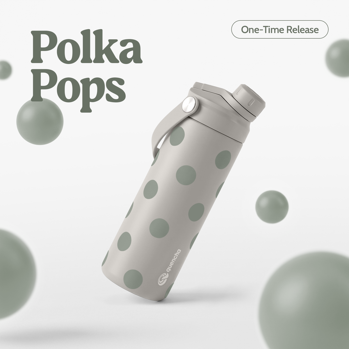 QUENCHA 18.5oz Polka Pops Limited Edition Vacuum Insulated Stainless Steel Drinking Water Bottle