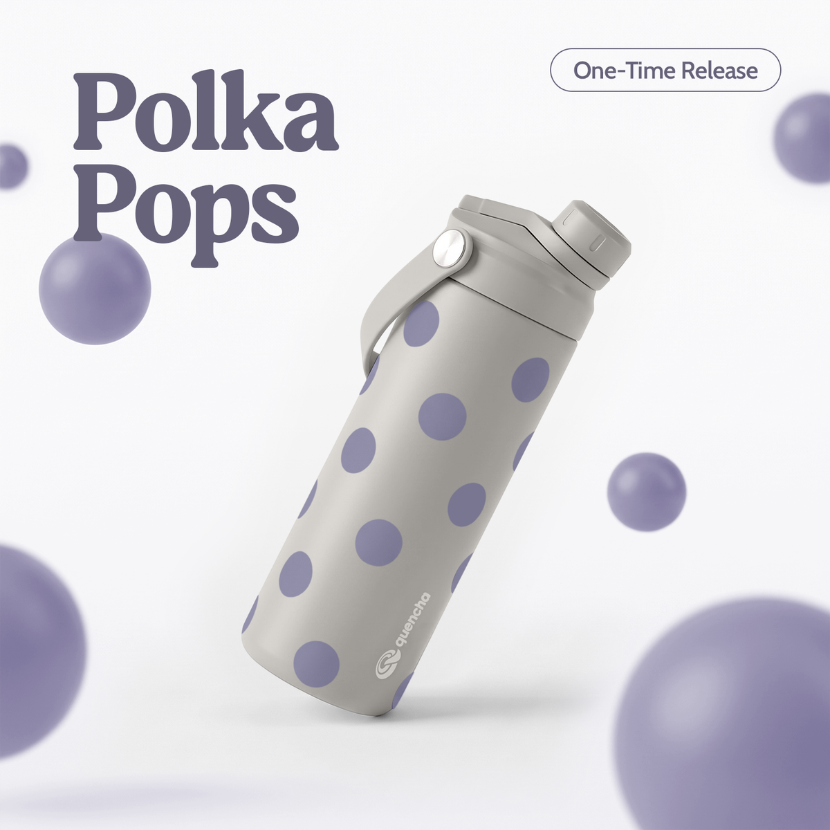 QUENCHA 18.5oz Polka Pops Limited Edition Vacuum Insulated Stainless Steel Drinking Water Bottle