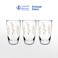 UNION GLASS Thailand Premium Printed Glass Limited Edition Design Water Glass 445ml | 16oz Set of 3
