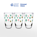UNION GLASS Thailand Premium Printed Glass Limited Edition Design Water, Juice, Soda Glass 445ml | 16oz Set of 3