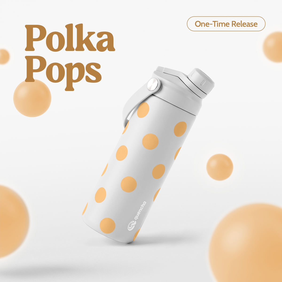 QUENCHA 18.5oz Polka Pops Limited Edition Vacuum Insulated Stainless Steel Drinking Water Bottle