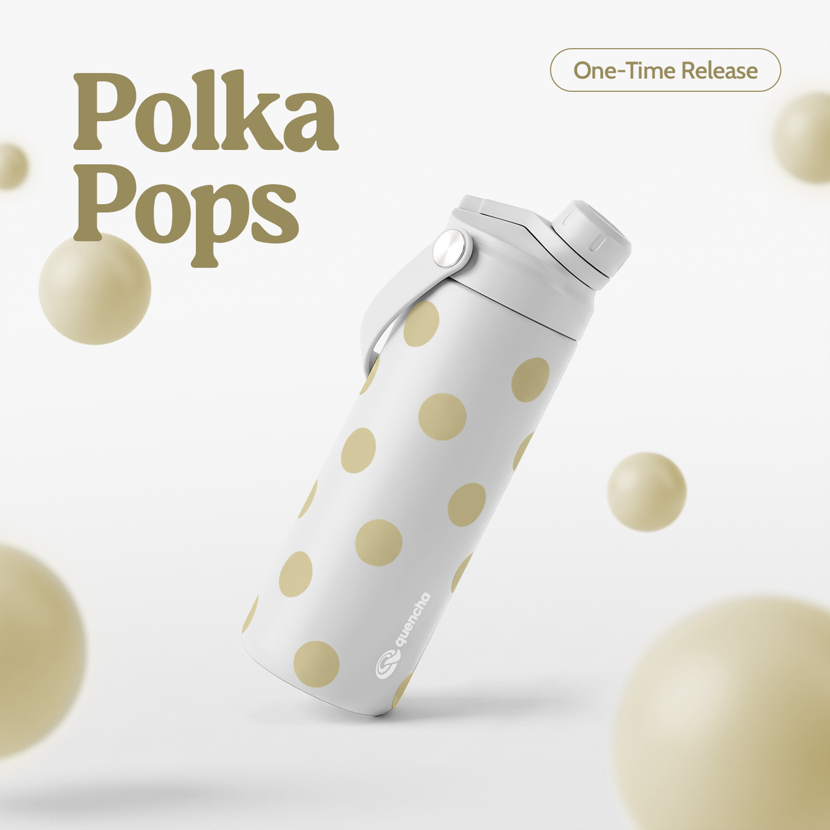 QUENCHA 18.5oz Polka Pops Limited Edition Vacuum Insulated Stainless Steel Drinking Water Bottle
