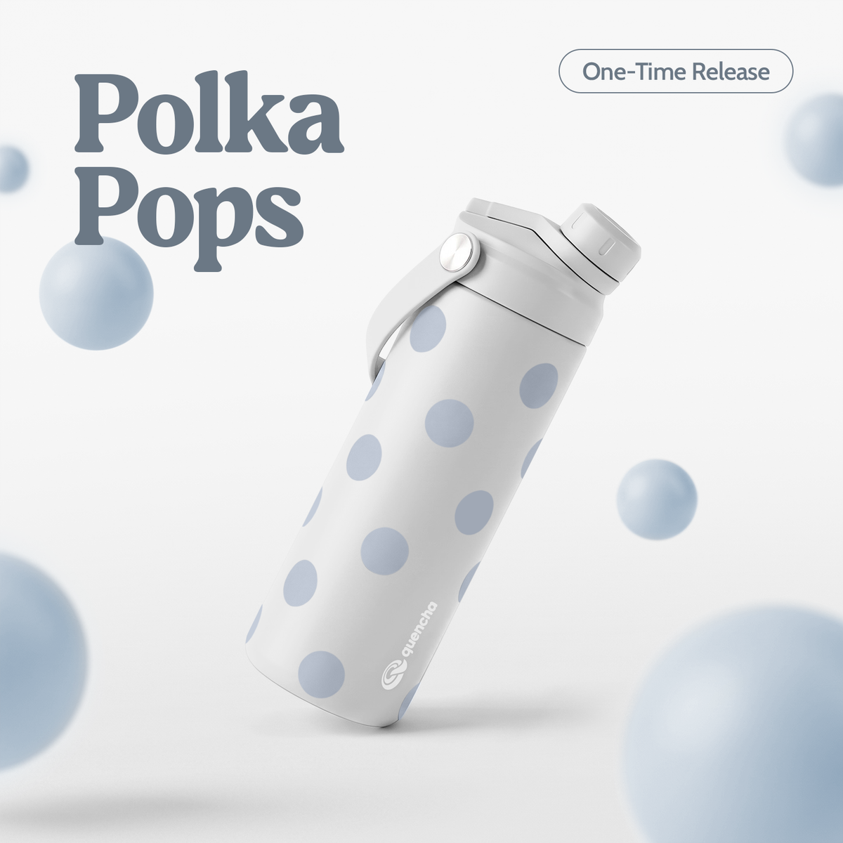 QUENCHA 18.5oz Polka Pops Limited Edition Vacuum Insulated Stainless Steel Drinking Water Bottle