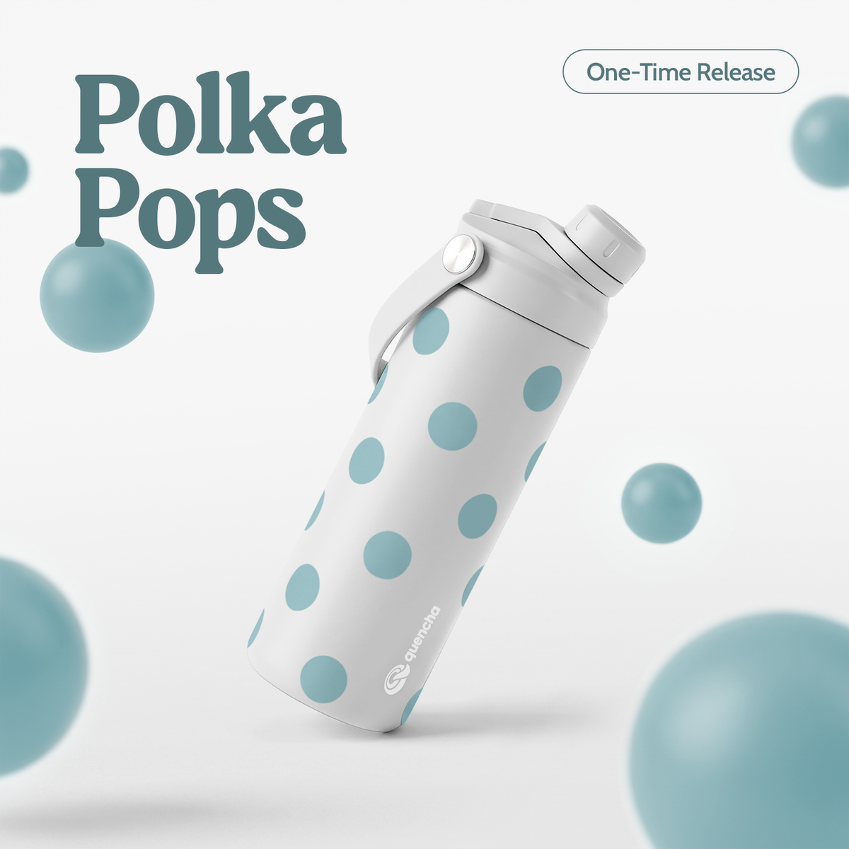 QUENCHA 18.5oz Polka Pops Limited Edition Vacuum Insulated Stainless Steel Drinking Water Bottle