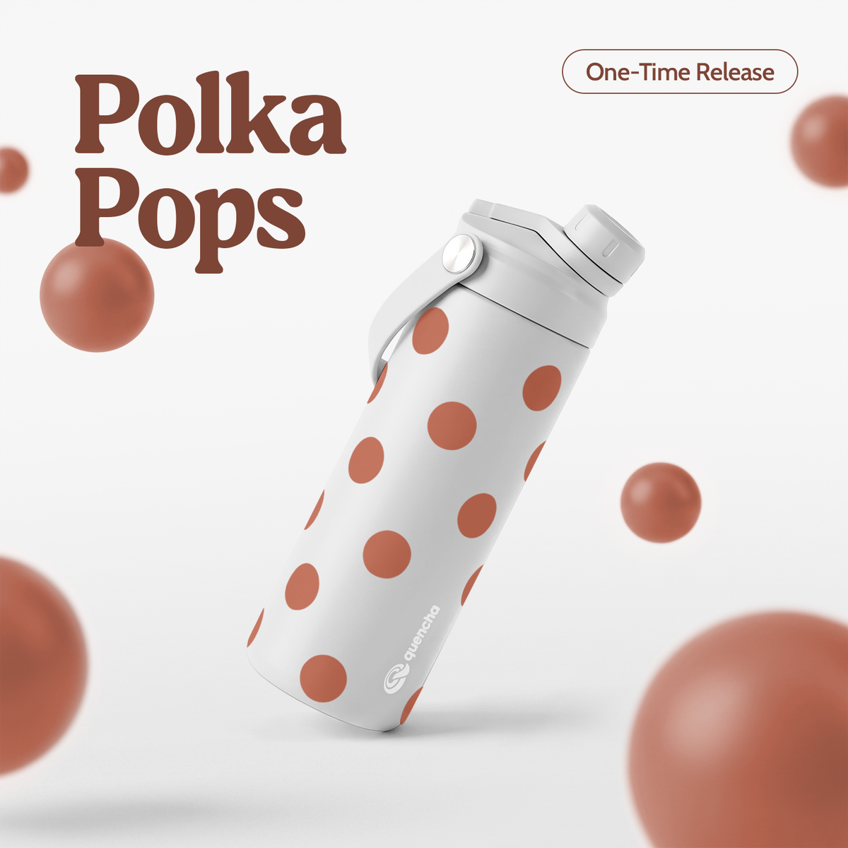QUENCHA 18.5oz Polka Pops Limited Edition Vacuum Insulated Stainless Steel Drinking Water Bottle
