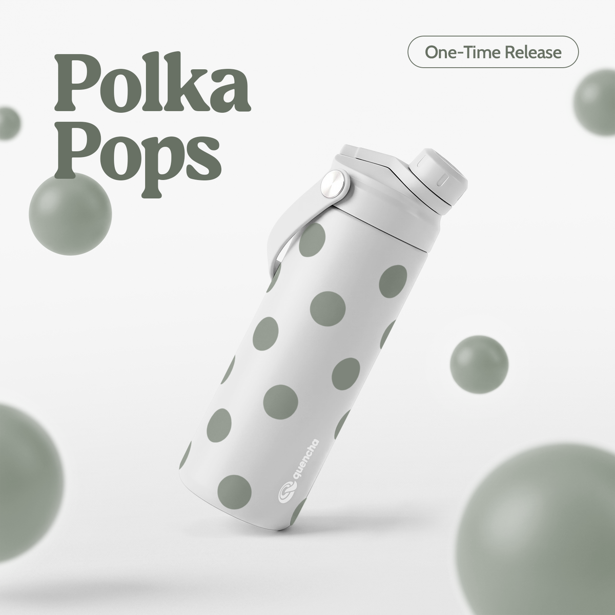 QUENCHA 18.5oz Polka Pops Limited Edition Vacuum Insulated Stainless Steel Drinking Water Bottle