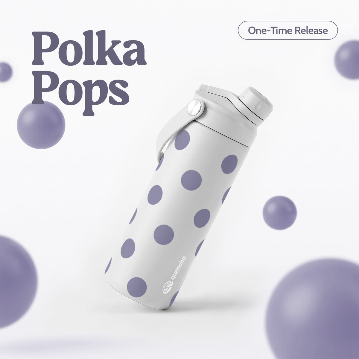 QUENCHA 18.5oz Polka Pops Limited Edition Vacuum Insulated Stainless Steel Drinking Water Bottle