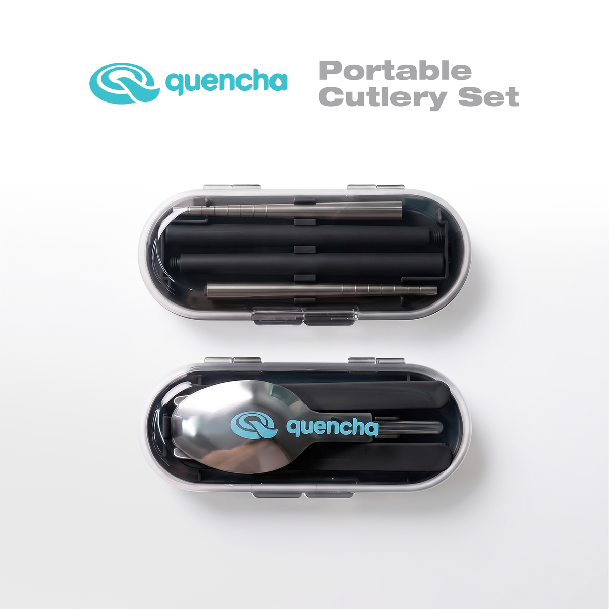 QUENCHA  Portable Cutlery Set, Collapsible Travel Utensils