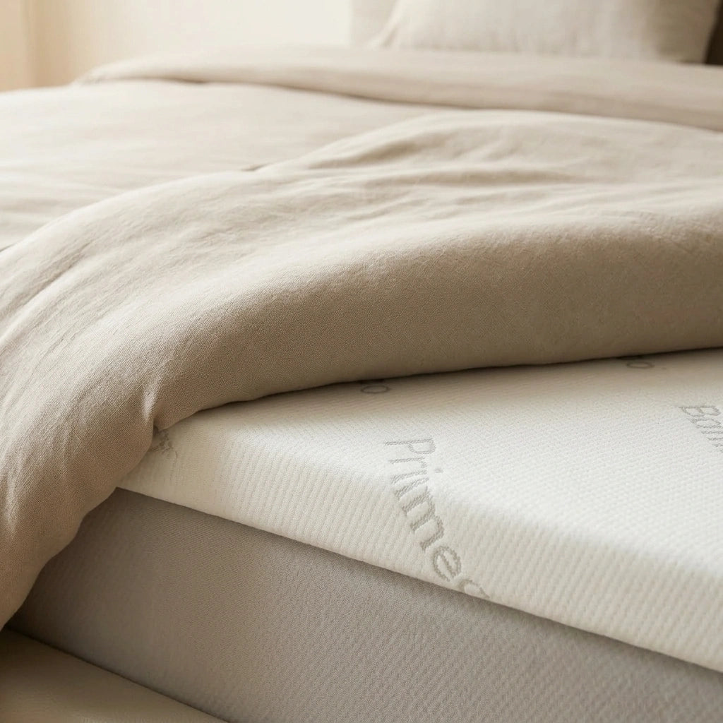PRIMEO Memory Foam Mattress Topper –  Bamboo Viscose Fabric, Anti-Slip, Cooling, 4 Elastic Straps Single, Full, Queen, King Size