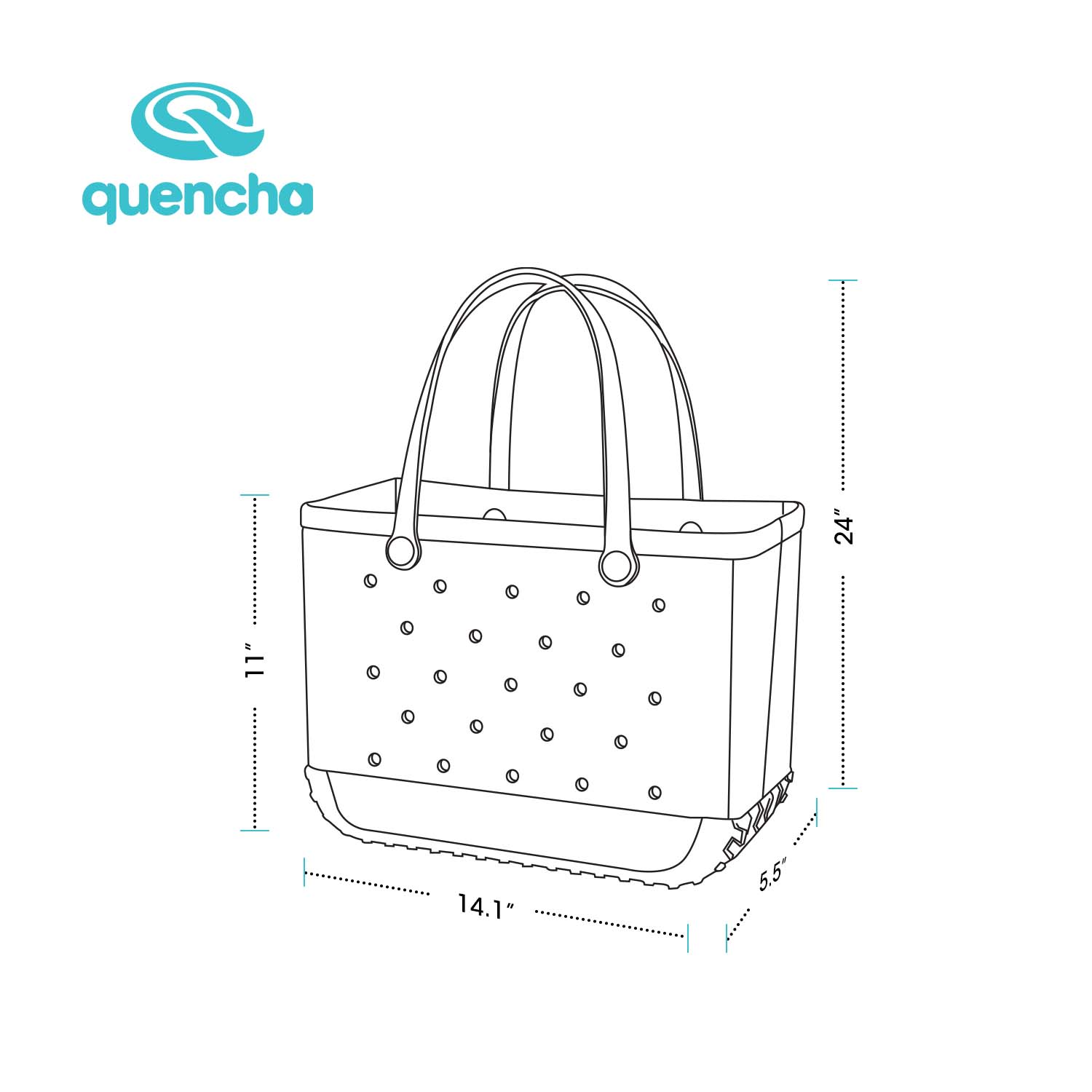 Quencha Waterproof EVA Beach Tote Combo & Hard Shell Sling Bag EDC Anti-Theft Crossbody