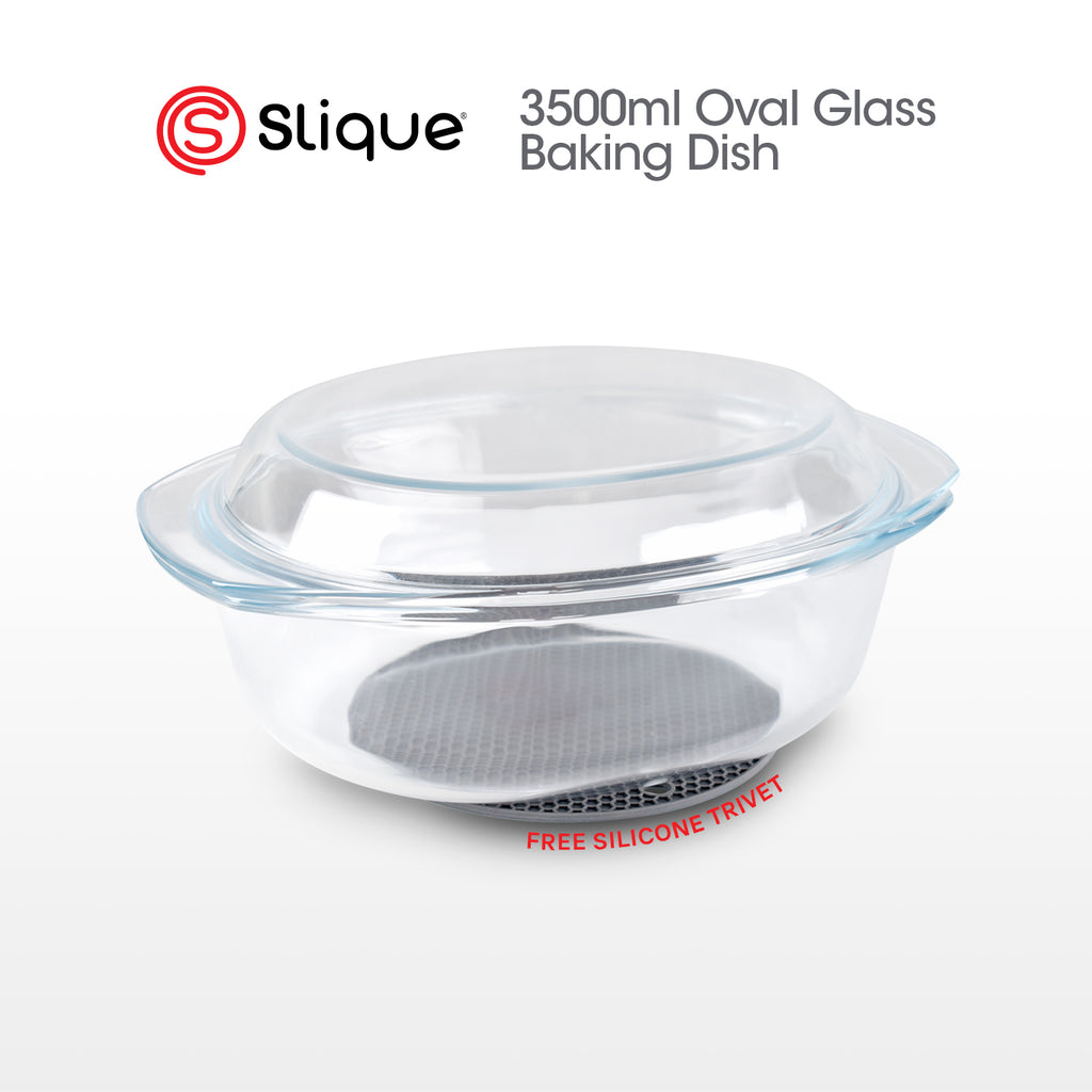 SLIQUE Borosilicate Glass Baking Dish Oven Safe Bakeware Casserole Dish with Lid Microwave Safe