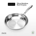 Crysalis Inox Tri-Ply Stainless Steel Fry Pan Sauce Pan Dutch Oven Induction Compatible Heavy Duty Professional Cookware