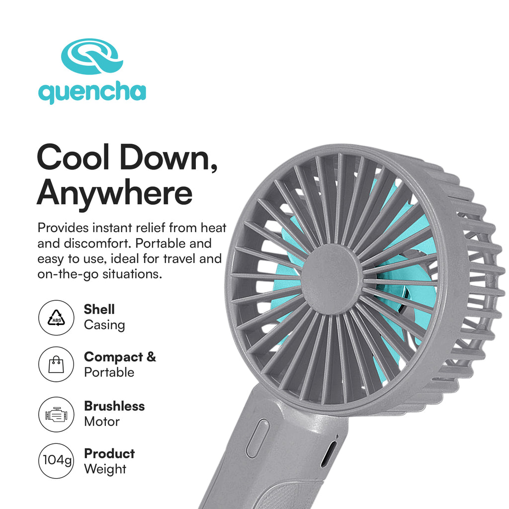 Quencha 18oz. & 37oz. Insulated Tumbler + Portable Fan with Flashlight – Perfect for Travel, Commute & Outdoors